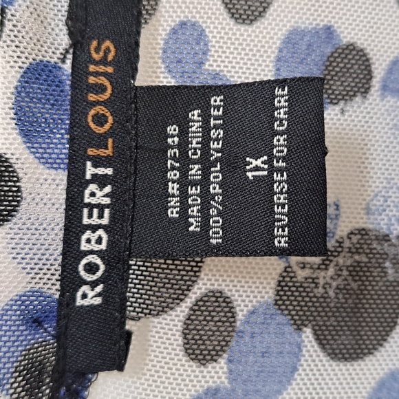 Robert Louis Built In Twist Front Polka-Dot Blouse. Size XL NWOT - Picture 9 of 9